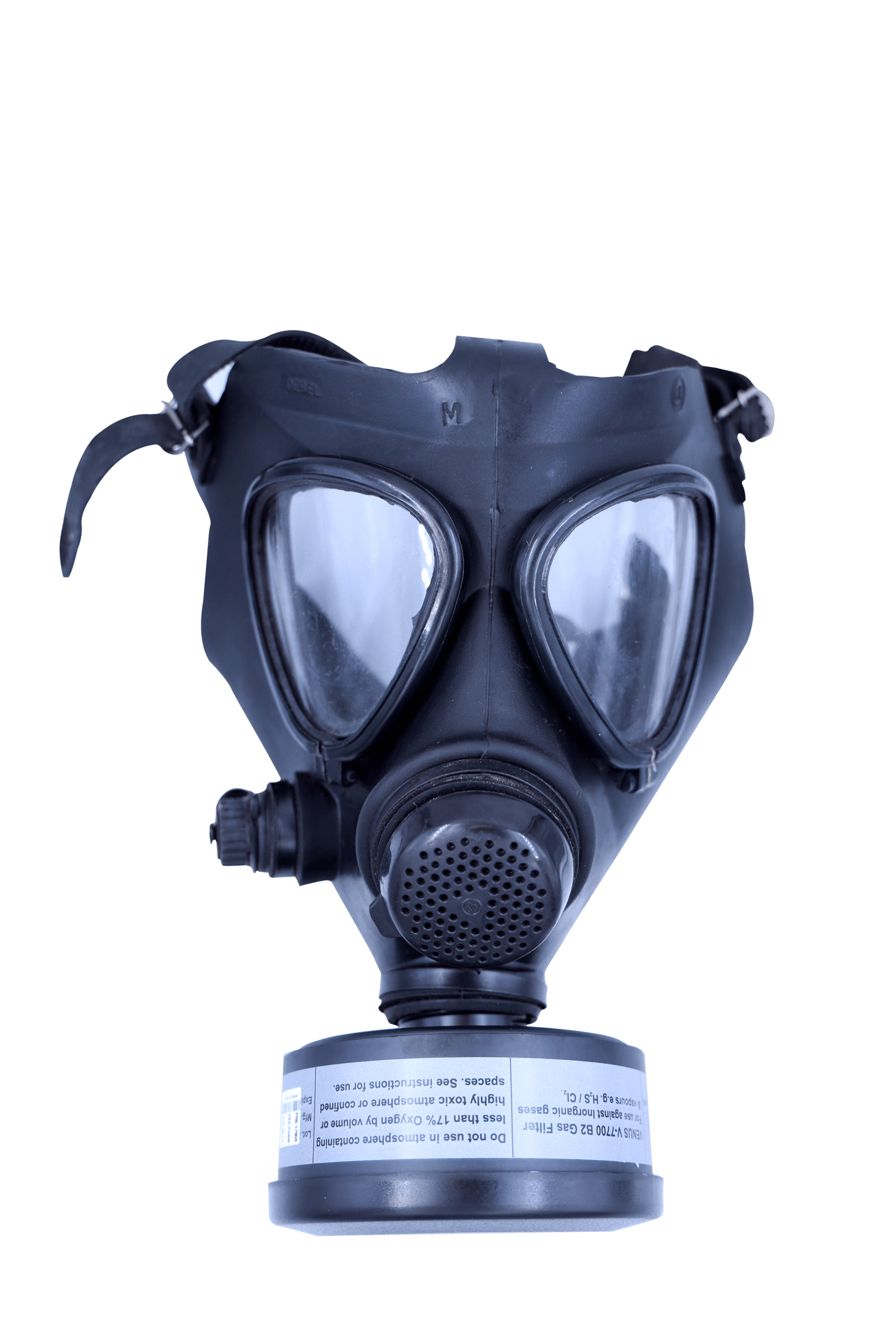 Canister type gas mask for chlorine vapour protection