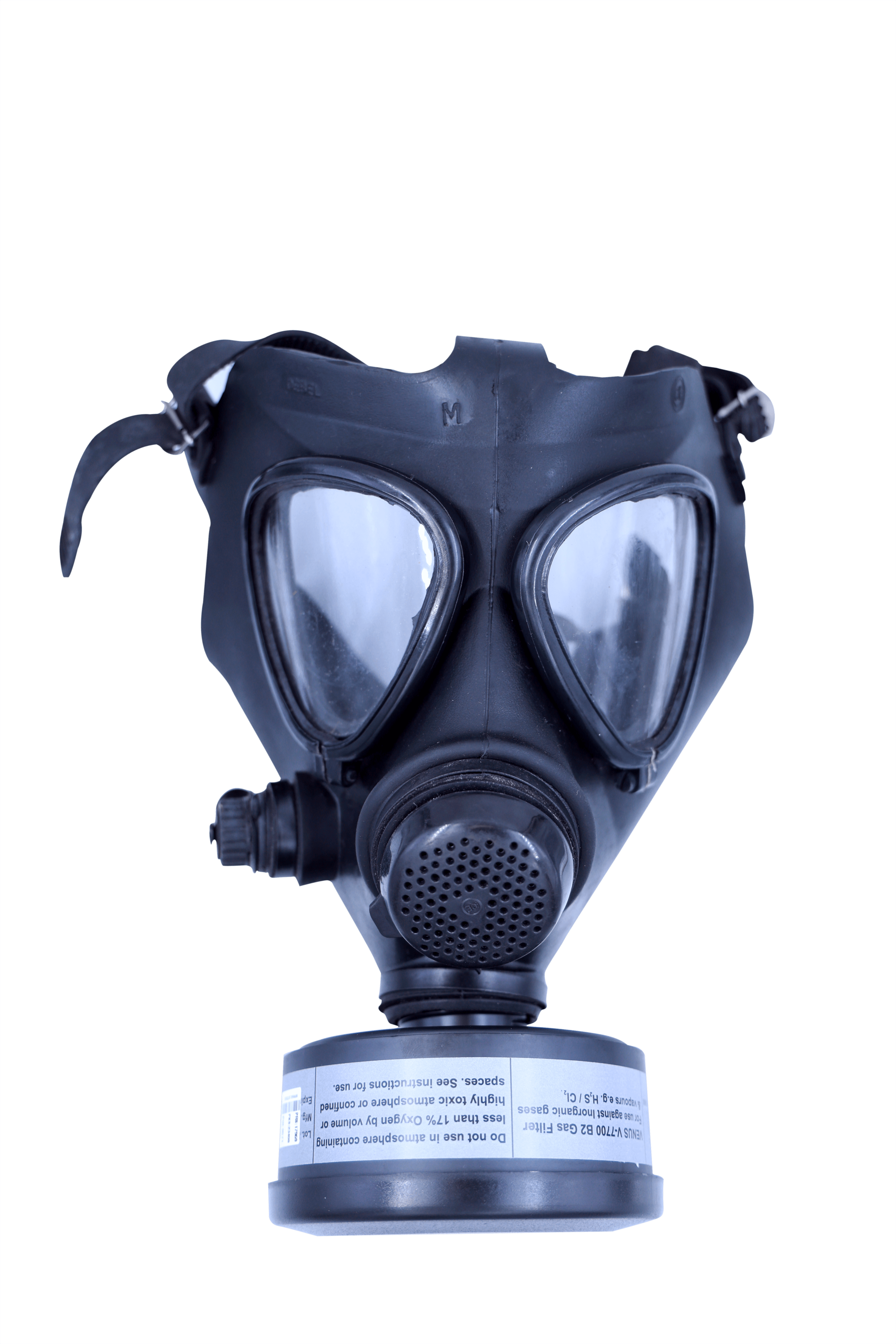 Canister type gas mask for chlorine vapour protection